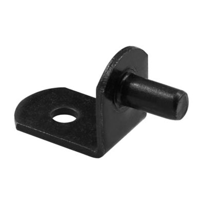 Prime-Line Shelf Support Peg, 5mm., L Bracket, Metal, Black, 8 pk.