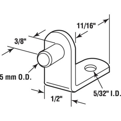 Image showing 1 th Prime-Line Shelf Support Peg, 5mm., L Bracket, Metal, Black, 8 pk.