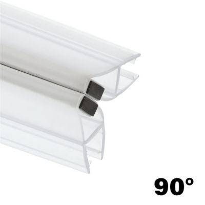 Image showing  1/4 in. Glass Shower Door 90 or 180 Degree Magnetic Vertical Side Set, Clear, 78 in., Fits Frameless Door, 2 pc.
