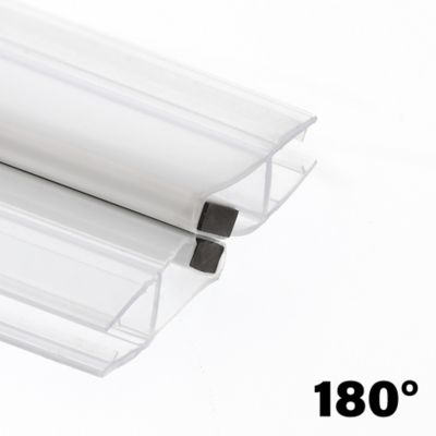 Image showing  1/4 in. Glass Shower Door 90 or 180 Degree Magnetic Vertical Side Set, Clear, 78 in., Fits Frameless Door, 2 pc.