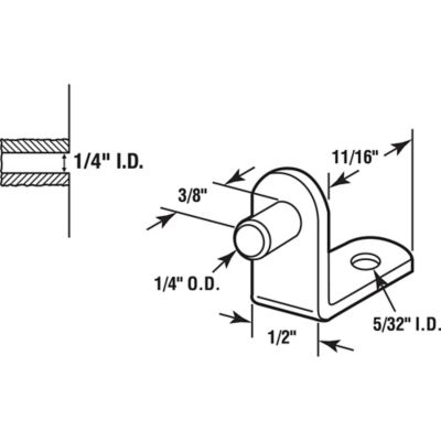 Image showing  Shelf Support Peg, 1/4 in., L Bracket, Metal, Black, 8 pk.