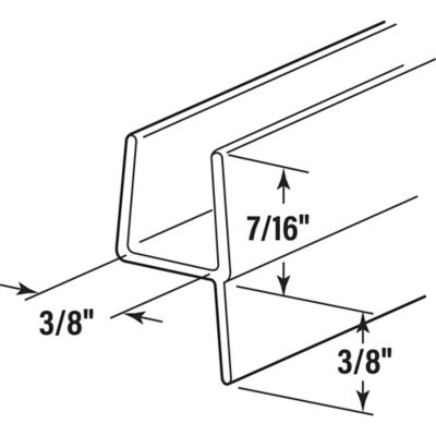Image showing  3/8 in. Glass Shower Door Y Vertical Side Seal, 78 in., Fits Frameless Door, 1 pk.