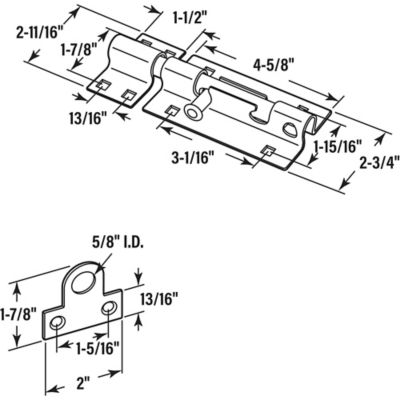 Image showing  Door & Gate, Extra Heavy Duty Slide Barrel Bolt Latch 5-1/2 in. with Screws, Zinc Plated, Rust Resistant, Single Pack