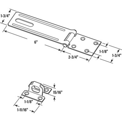 Image showing  Door and Gate Safety Hasp Hinge Latch with Fixed Staple 6 in. with Screws Matte Black, Single Pack
