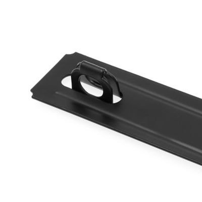 Image showing  Door and Gate Safety Hasp Hinge Latch with Fixed Staple 6 in. with Screws Matte Black, Single Pack