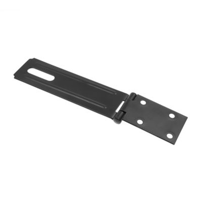 Image showing  Door and Gate Safety Hasp Hinge Latch with Fixed Staple 6 in. with Screws Matte Black, Single Pack