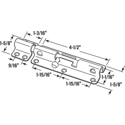 Image showing  Door and Gate, Heavy Duty Slide Barrel Bolt Latch 5 in. with Screws, Zinc Plated, Rust Resistant, Single Pack