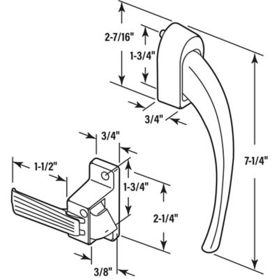 Image showing  Storm and Screen Door Pull Lever Handle Set with Interior Latch, Strike and Screws, Brown, Single Pack