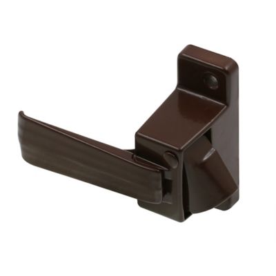 Image showing  Storm and Screen Door Pull Lever Handle Set with Interior Latch, Strike and Screws, Brown, Single Pack
