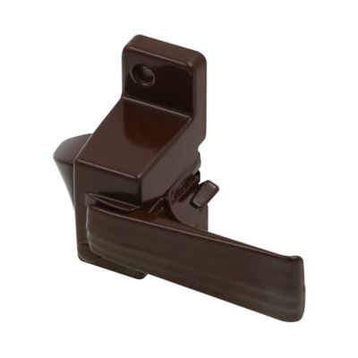 Image showing  Storm and Screen Door Pull Lever Handle Set with Interior Latch, Strike and Screws, Brown, Single Pack