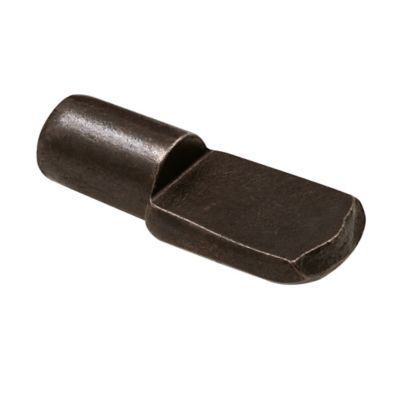 Prime-Line Shelf Support Peg, 1/4 in., Spoon Style, Metal, Black, 8 pk.