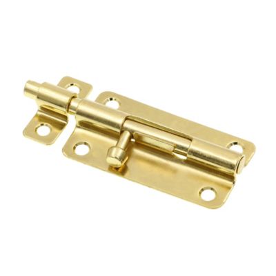 Prime-Line Door and Gate, Slide Barrel Bolt Latch 4 in. with Screws, Brass Plated, Single Pack