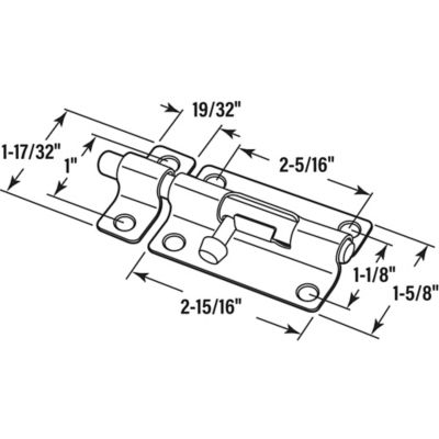 Image showing  Door and Gate, Slide Barrel Bolt Latch 4 in. with Screws, Brass Plated, Single Pack