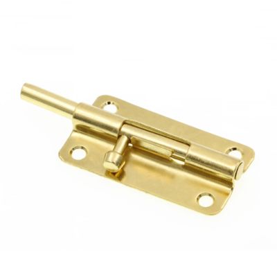 Image showing  Door and Gate, Slide Barrel Bolt Latch 4 in. with Screws, Brass Plated, Single Pack