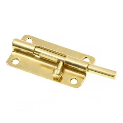 Image showing  Door and Gate, Slide Barrel Bolt Latch 4 in. with Screws, Brass Plated, Single Pack