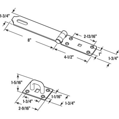 Image showing  Door and Gate Extra Heavy Duty Safety Hasp Hinge Latch with Fixed Staple 8 in. with Screws Matte Black, Single Pack