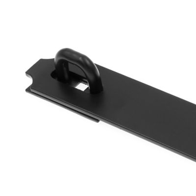 Image showing  Door and Gate Extra Heavy Duty Safety Hasp Hinge Latch with Fixed Staple 8 in. with Screws Matte Black, Single Pack