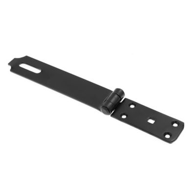 Image showing  Door and Gate Extra Heavy Duty Safety Hasp Hinge Latch with Fixed Staple 8 in. with Screws Matte Black, Single Pack