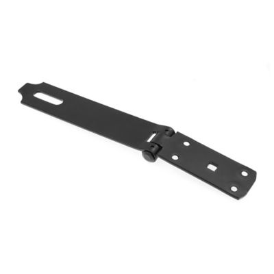 Image showing  Door and Gate Extra Heavy Duty Safety Hasp Hinge Latch with Fixed Staple 8 in. with Screws Matte Black, Single Pack