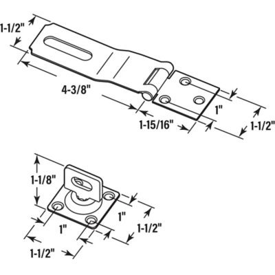 Image showing  Door and Gate Safety Hasp Hinge Latch with Swivel Staple 4-3/8 in. with Screws Zinc Plated, Single Pack