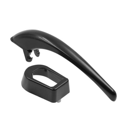 Image showing  Storm and Screen Door Pull Lever Handle Set with Interior Latch, Strike and Screws, Black, 1 pk.
