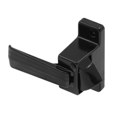 Image showing  Storm and Screen Door Pull Lever Handle Set with Interior Latch, Strike and Screws, Black, 1 pk.