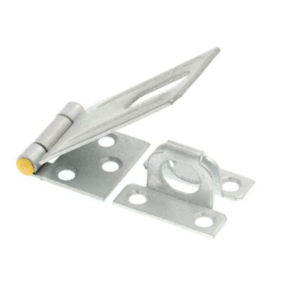 Prime-Line Door & Gate, Safety Hasp Hinge Latch with Fixed Staple 3-1/4 in. with Screws, Galv. with Solid Brass Pin, Single Pack