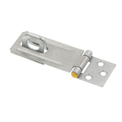 Image showing  Door & Gate, Safety Hasp Hinge Latch with Fixed Staple 3-1/4 in. with Screws, Galv. with Solid Brass Pin, Single Pack