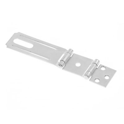 Image showing  Door and Gate Double Safety Hasp Hinge Latch with Fixed Staple 4-3/8 in. with Screws Zinc Plated, Single Pack