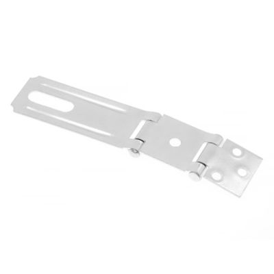 Image showing  Door and Gate Double Safety Hasp Hinge Latch with Fixed Staple 4-3/8 in. with Screws Zinc Plated, Single Pack