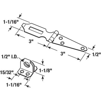 Image showing  Door and Gate, Safety Hasp Hinge Latch with Fixed Staple 3 in. with Screws, Matte Black, Single Pack