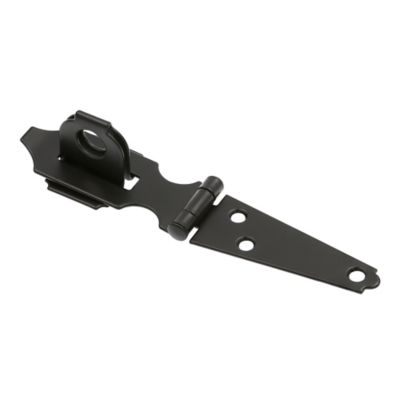 Image showing  Door and Gate, Safety Hasp Hinge Latch with Fixed Staple 3 in. with Screws, Matte Black, Single Pack