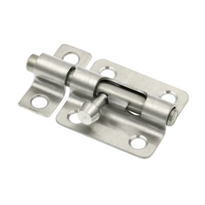 Prime-Line Door and Gate, Slide Barrel Bolt Latch 2-1/2 in. with Screws, Stainless Steel, Single Pack