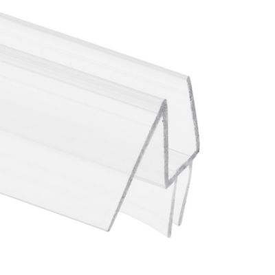 Prime-Line Frameless Shower Door Bottom Seal for 1/4 in. Thick Glass Doors, Dual Flap and 45 Degree Drip Guard, 1 pk.