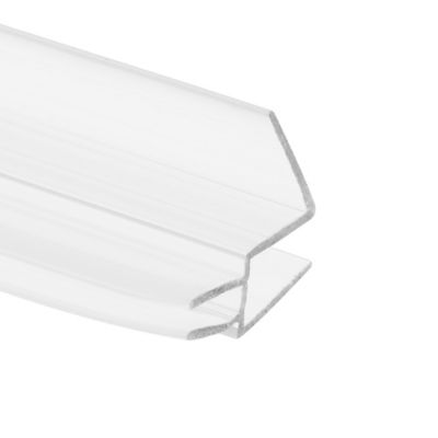 Image showing 2 th Prime-Line Frameless Shower Door Bottom Seal for 1/4 in. Thick Glass Doors, Dual Flap and 45 Degree Drip Guard, 1 pk.