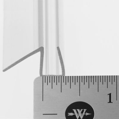 Image showing 4 th Prime-Line Frameless Shower Door Bottom Seal for 1/4 in. Thick Glass Doors, Dual Flap and 45 Degree Drip Guard, 1 pk.