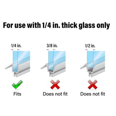 Image showing 5 th Prime-Line Frameless Shower Door Bottom Seal for 1/4 in. Thick Glass Doors, Dual Flap and 45 Degree Drip Guard, 1 pk.
