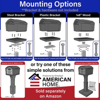 Image showing  T4 Extra Large Capacity Mailbox Top, Black