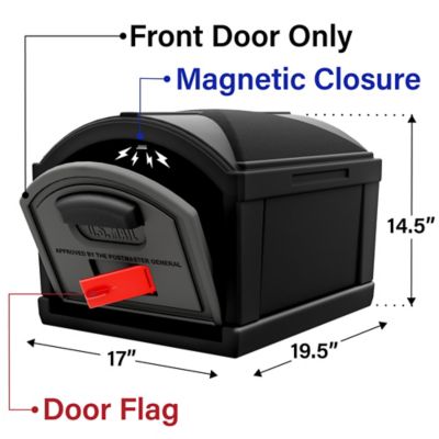 Image showing  Extra Large T4 XL Dig Free Classic Mailbox, Black