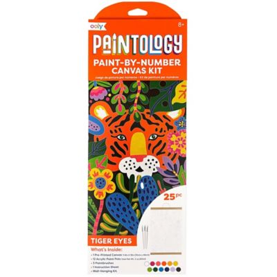 OOLY Paintology Paint By Number Canvas Kit, Tiger Eyes