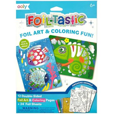 OOLY Foil Tastic Foil Art and Coloring, Awesome Animals