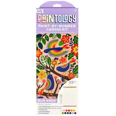OOLY Paintology Paint By Number Canvas Kit, Blue Birds