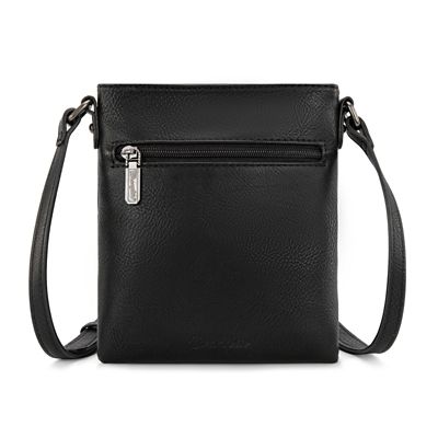 Image showing  Leather Fringe Jean Denim Pocket Crossbody