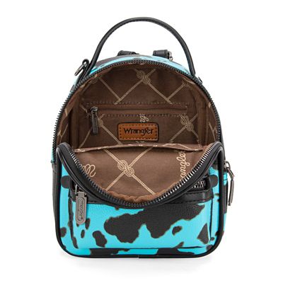 Image showing  Cow Print Mini Backpack With Coin Pouch