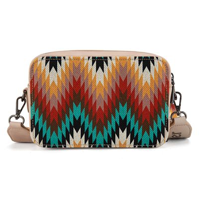 Image showing  Southwestern Pattern Dual Sided Print Crossbody Purse