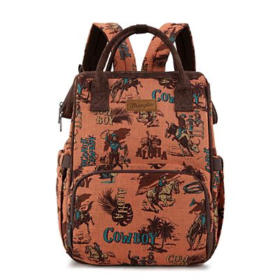 Wrangler Vintage Retro Cowboy Cool Print Backpack