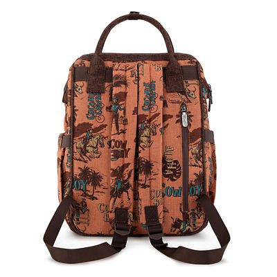 Image showing  Vintage Retro Cowboy Cool Print Backpack