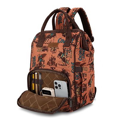 Image showing  Vintage Retro Cowboy Cool Print Backpack