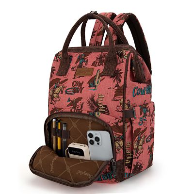 Image showing  Vintage Retro Cowboy Cool Print Backpack
