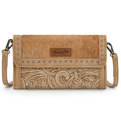 Wrangler Genuine Cowhide Wallet/Wristlet/Crossbody Bag